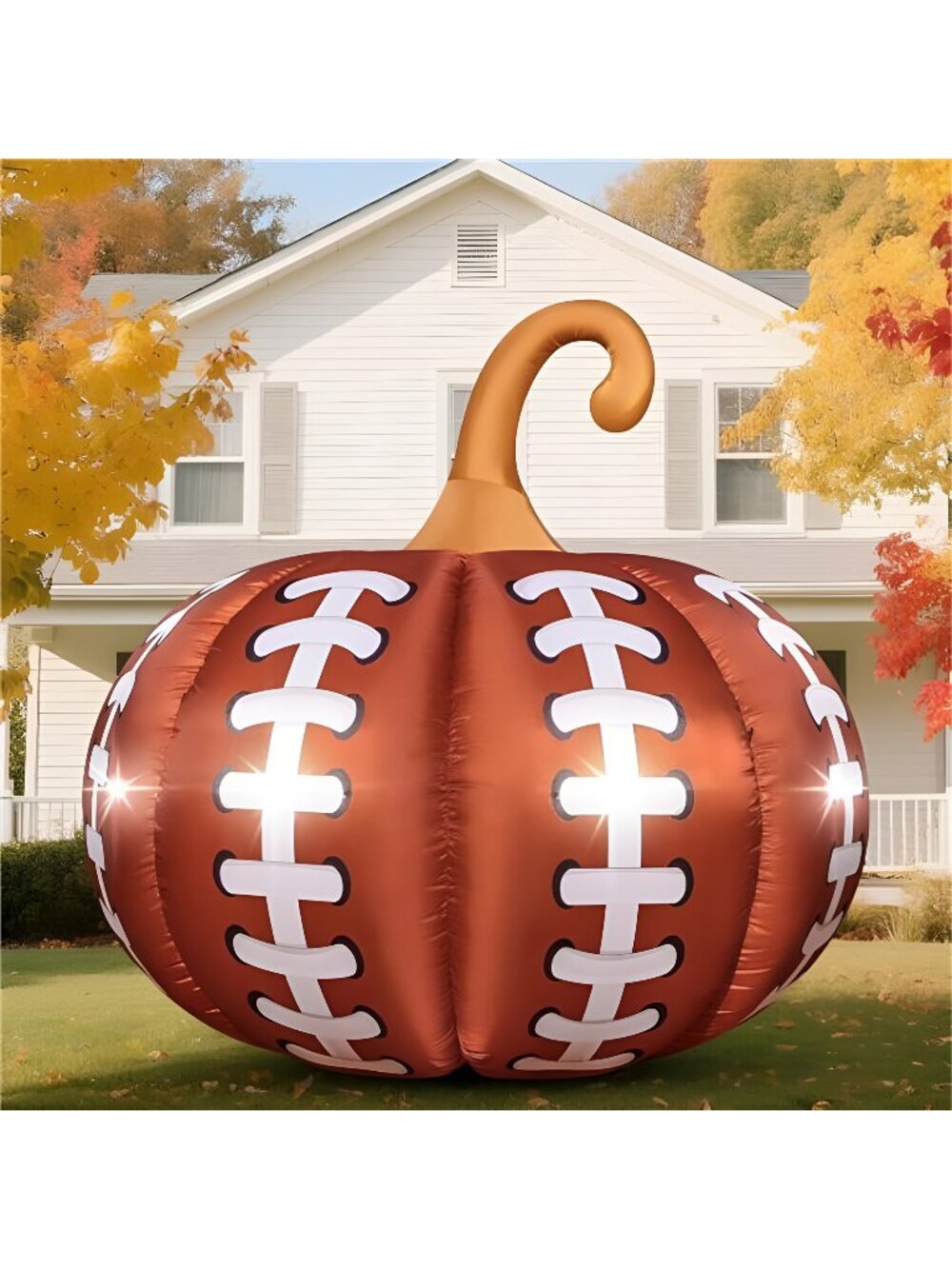 4.6FT Thanksgiving Inflatable Pumpkin Outdoor Decorations Football Inflatables